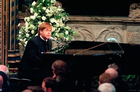 Whose funeral did Elton John perform at?