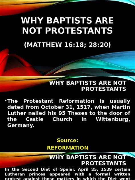 Why Baptists are not Protestants?