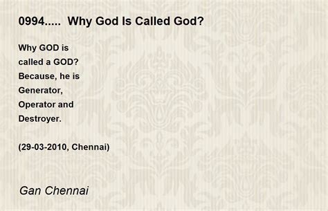 Why God is called God?