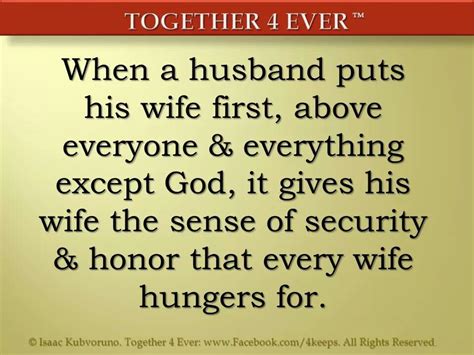 Why a wife should put her husband first?