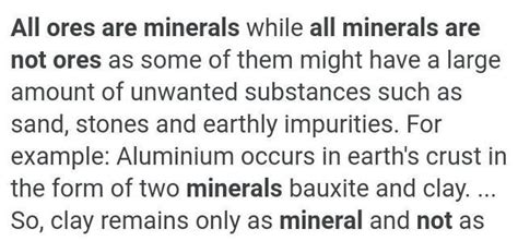 Why all minerals are not ores?