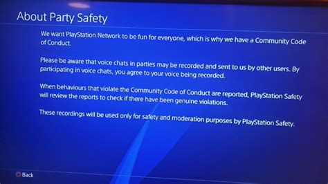 Why are PlayStation parties monitored?
