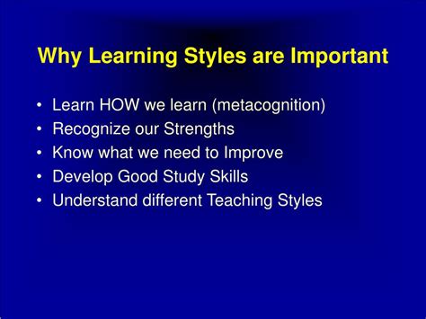 Why are learning characteristics important?