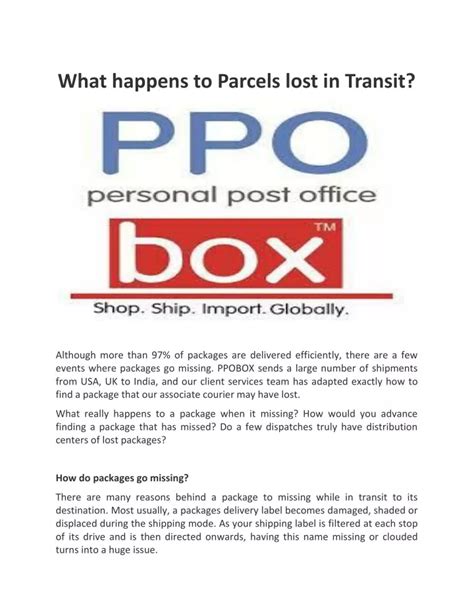 Why are parcels lost in transit?