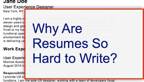 Why are resumes so hard?