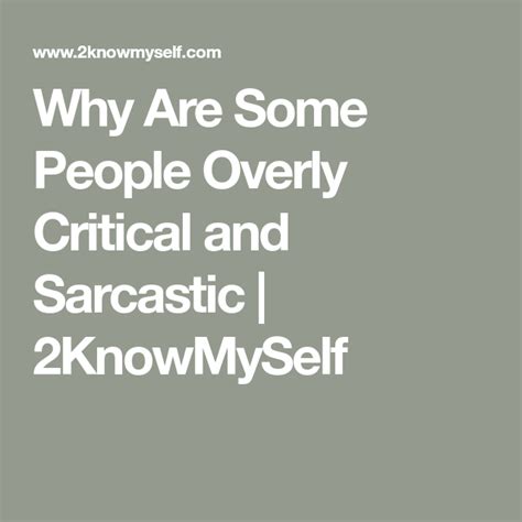 Why are some people overly critical psychology?