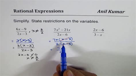 Why are there sometimes restrictions on the variables in a rational expression?