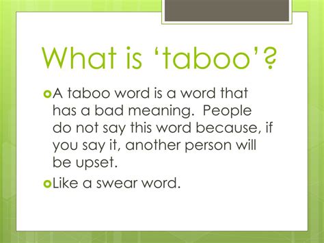 Why are words taboo?