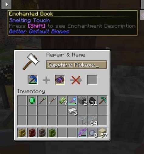 Why can't I add an enchanted book to my pickaxe?