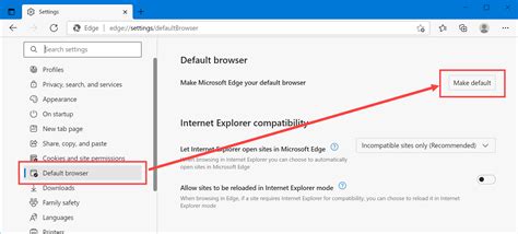 Why can't I change Microsoft Edge as default browser?