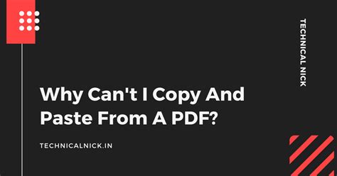 Why can't I copy and paste PDF?