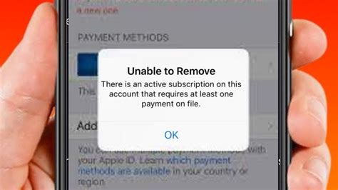 Why can't I remove payment method on iPhone?