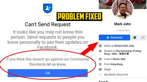 Why can't I send a friend request on Facebook?
