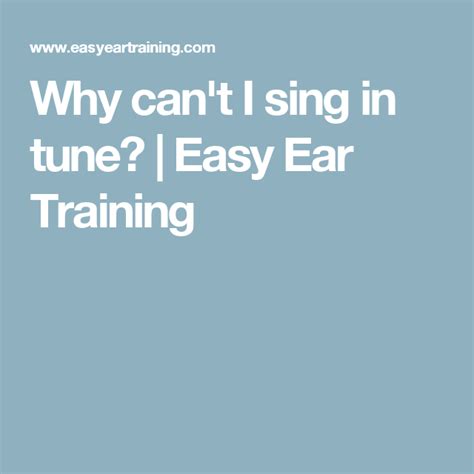 Why can't I sing in tune?