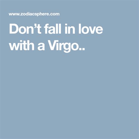 Why can't Virgos fall in love?