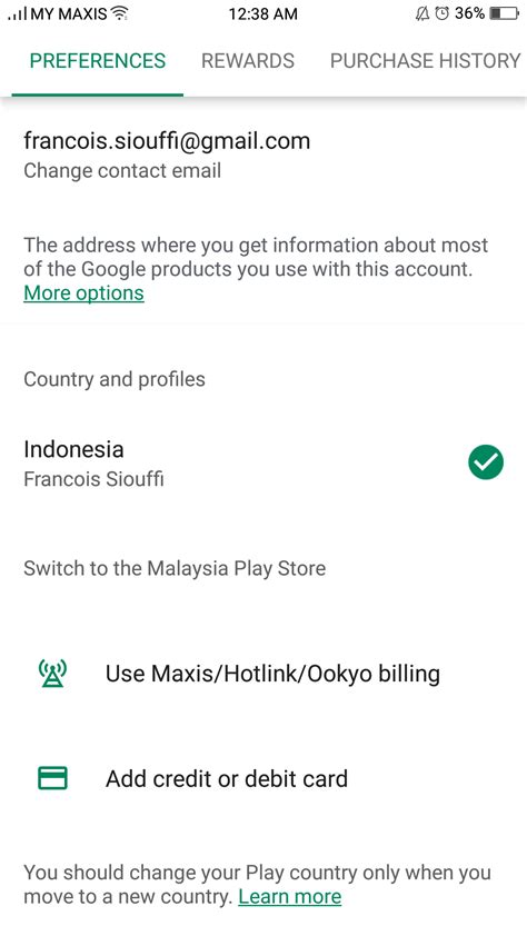 Why can't i change my country on Google Play?