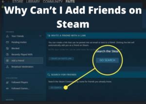 Why can't i friend people Steam?