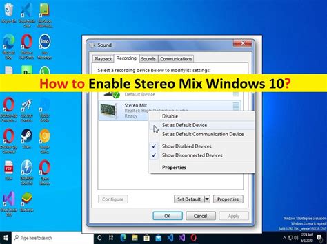 Why can't i see stereo mix Windows 10?