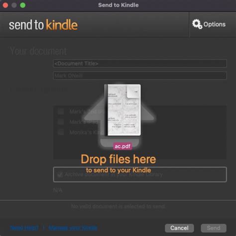 Why can't i send a PDF to my Kindle?