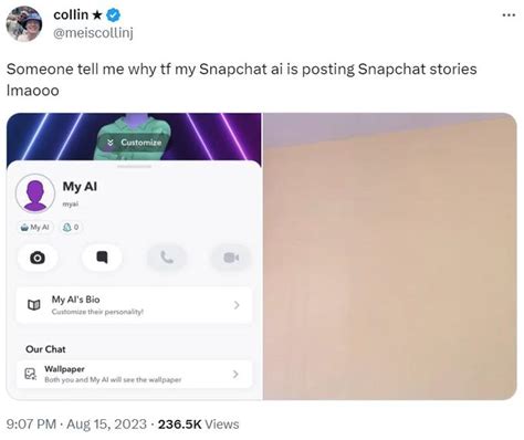 Why did AI on Snapchat post a story?