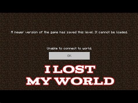 Why did I lose my world in Minecraft?