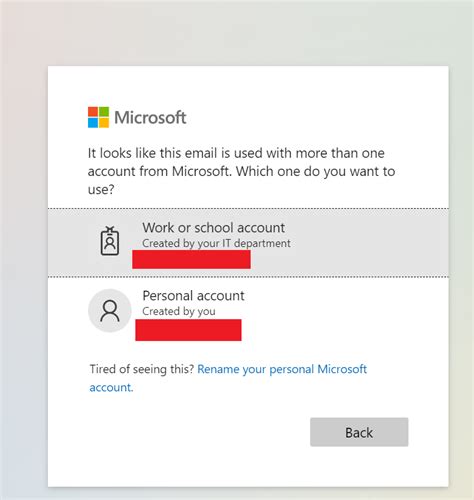 Why do I have a work and personal Microsoft account?