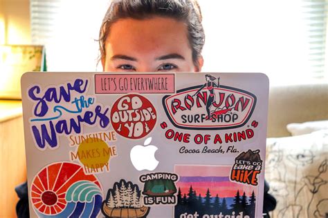 Why do college students put stickers on their laptops?