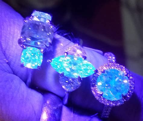 Why do diamonds turn blue in UV light?