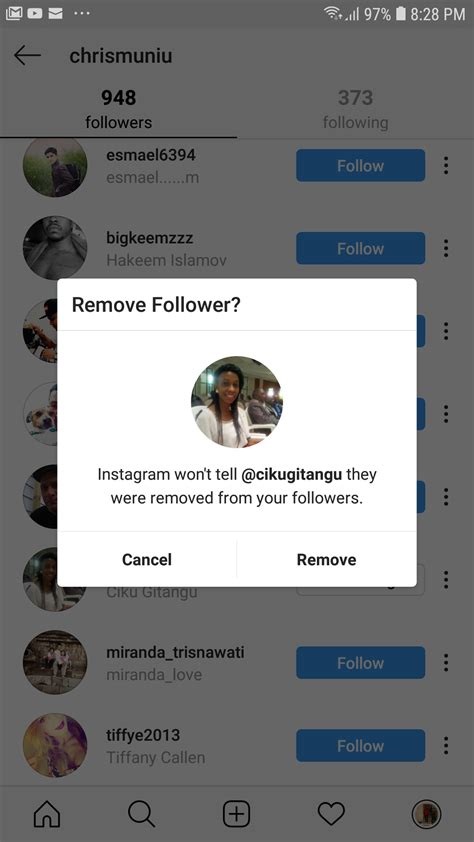 Why do girls remove followers?