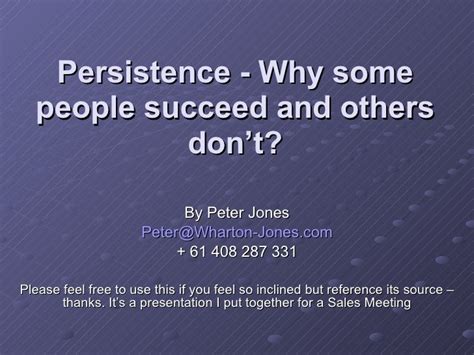 Why do some people succeed and others don t?