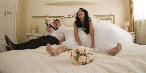 Why do the bride and groom not sleep together the night before the wedding?