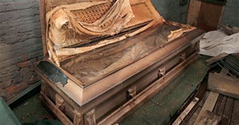 Why do they only show half a body in a casket?