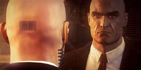 Why does Agent 47 have a barcode on his head?
