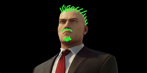 Why does Agent 47 not have hair?