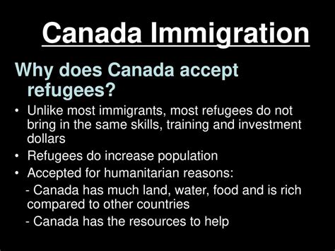 Why does Canada accept refugees?