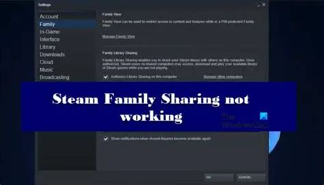 Why does Family Sharing not work?