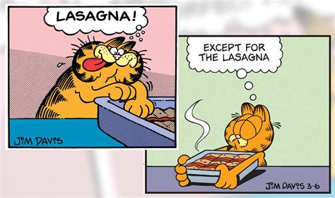 Why does Garfield like lasagna?