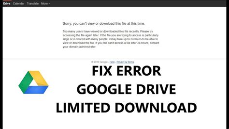 Why does Google Drive say file Cannot be downloaded?