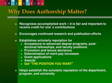 Why does authorship matter?