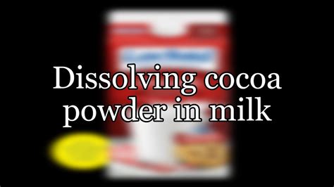 Why does cocoa powder not dissolve in milk?