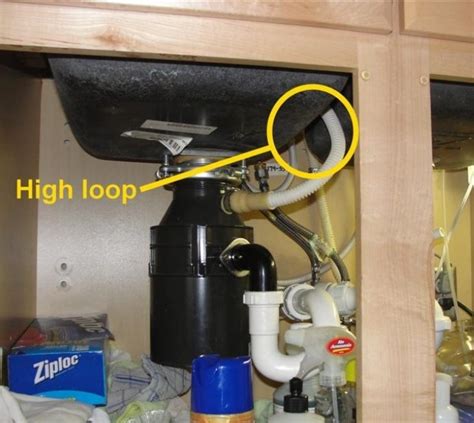 Why does dishwasher drain hose need a loop?