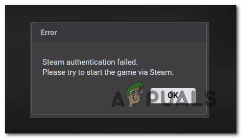 Why does it say Steam authentication failed?