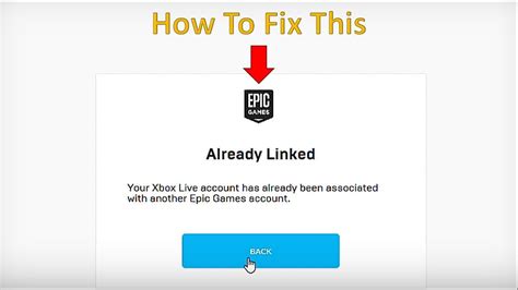 Why does it say my Xbox account is already linked to an Epic Games account?