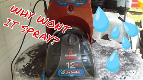 Why does my Bissell ProHeat not spray water?