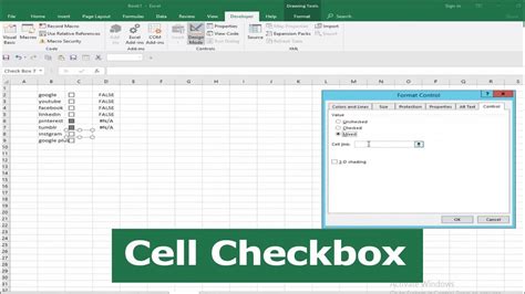 Why does my Excel not have check boxes?
