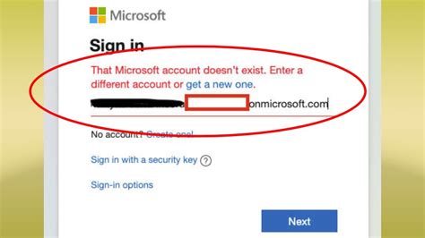 Why does my Microsoft account not exist?