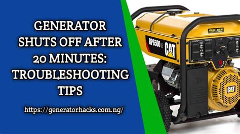 Why does my generator shut off after a few seconds?