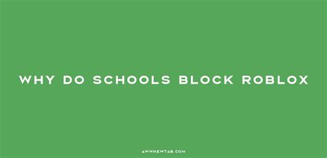 Why does school block Roblox?