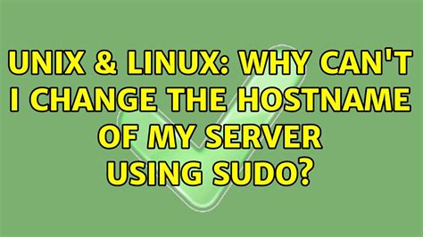 Why does sudo need hostname?