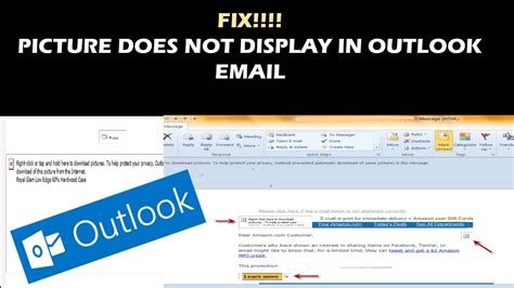 Why don't pictures show up in email?